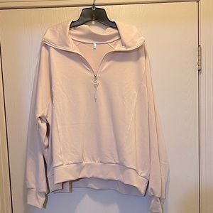 Athleisure Top Poly Knit Pale Pink Band Waist Size 3X (Matching pants separate)